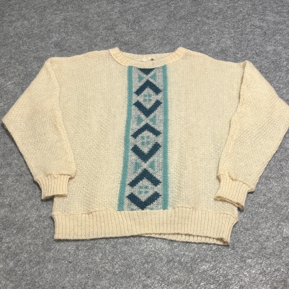 Vintage Icelandic Wool Patterned Sweater Alafoss Icewool